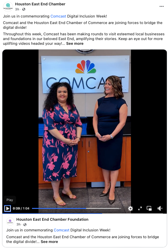 Comcast and Houston East End Chamber team up to celebrate Digital Inclusion Week!
